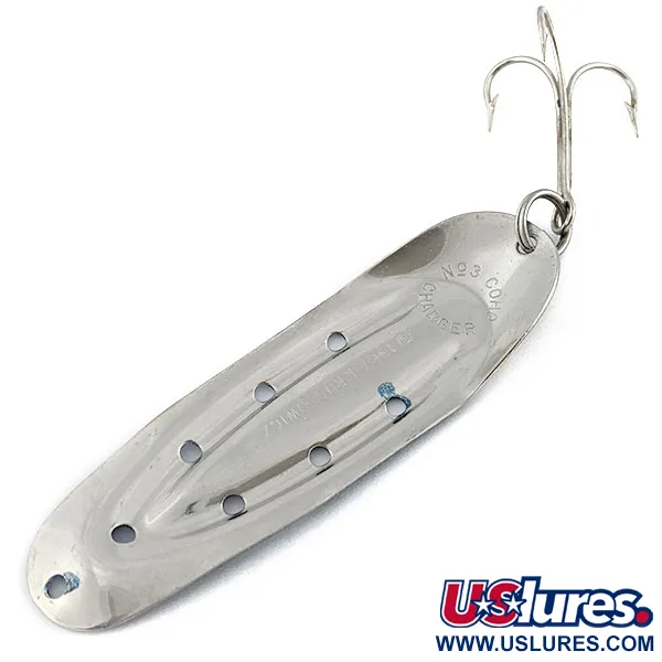 Vintage  Rustowicz Charger №3, 2/5oz nickel/blue fishing spoon #18414