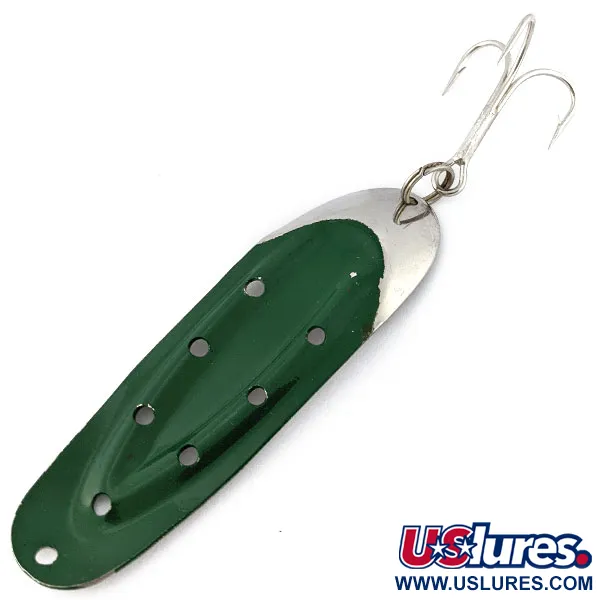 Vintage  Rustowicz Charger №3, 2/5oz nickel/green fishing spoon #18434