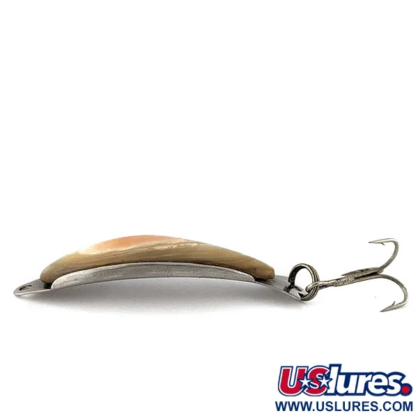Vintage  Salm The Killer Red Abalone Pearl Minnow, 2/5oz nickel/pearl fishing spoon #18439