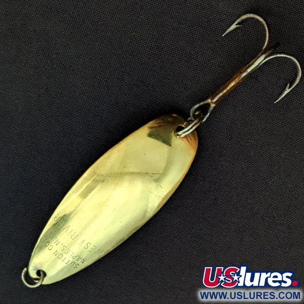 Vintage   Sutton West River, 1/4oz gold fishing spoon #18445