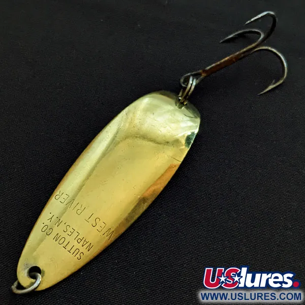 Vintage   Sutton West River, 1/4oz gold fishing spoon #18445