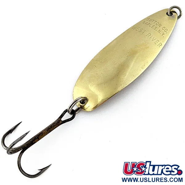 Vintage   Sutton West River, 1/4oz gold fishing spoon #18445