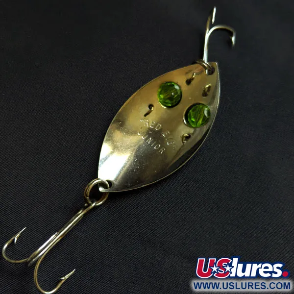 Vintage  Eppinger Red Eye Junior, 1/2oz nickel/green fishing spoon #18448