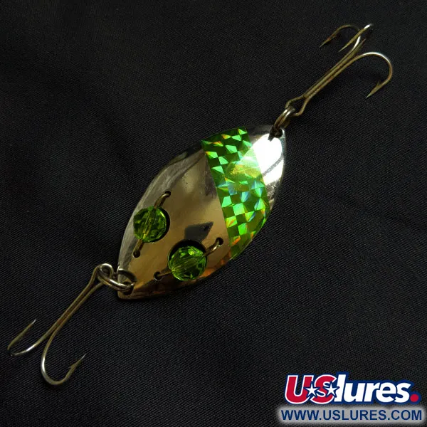 Vintage  Eppinger Red Eye Junior, 1/2oz nickel/green fishing spoon #18448