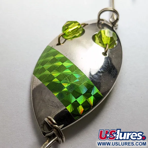 Vintage  Eppinger Red Eye Junior, 1/2oz nickel/green fishing spoon #18448