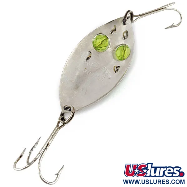 Vintage  Eppinger Red Eye Junior, 1/2oz nickel/green fishing spoon #18448