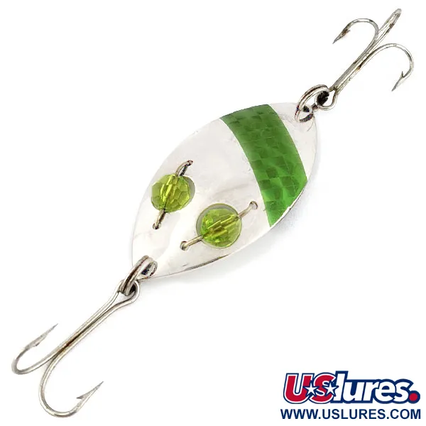 Vintage  Eppinger Red Eye Junior, 1/2oz nickel/green fishing spoon #18448
