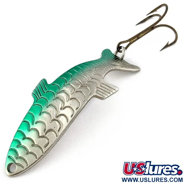 Vintage   Acme Phoebe, 1/4oz nickel/green fishing spoon #18453