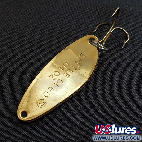Vintage   Acme Little Cleo, 1/4oz gold/orange fishing spoon #18457