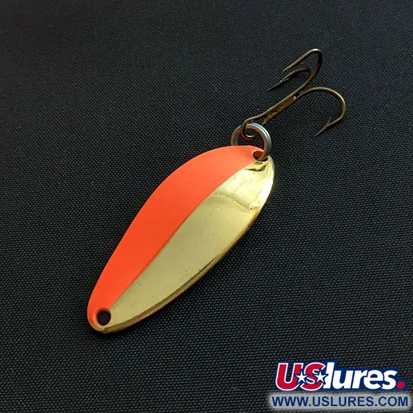 Vintage   Acme Little Cleo, 1/4oz gold/orange fishing spoon #18457
