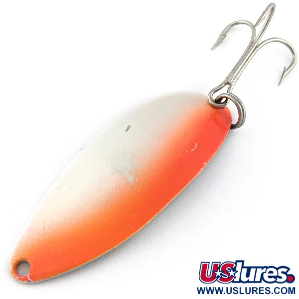 Vintage  Seneca Little Cleo (Hula Girl), 1/2oz orange/nickel fishing spoon #18464