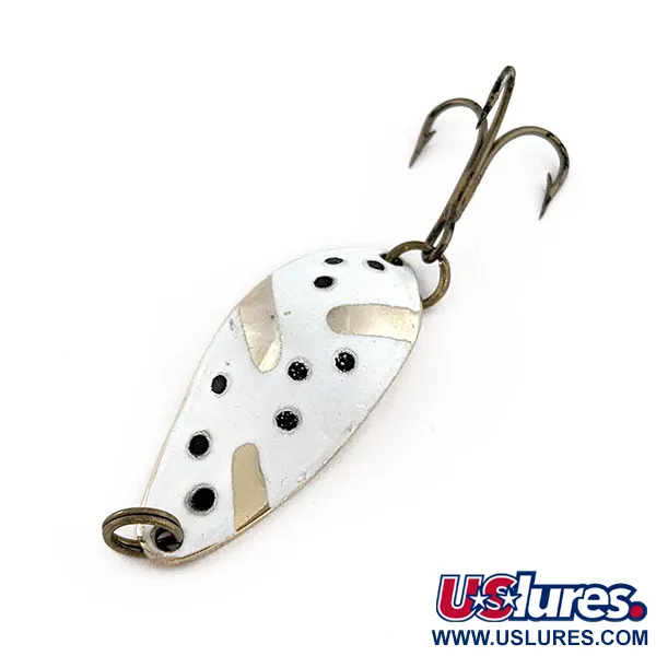 Vintage   Seneca Little Cleo, 3/16oz white/gold fishing spoon #18466