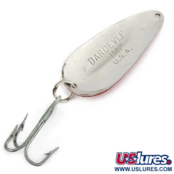 Vintage  Eppinger Dardevle  Imp, 2/5oz red white chunk fishing spoon #18474