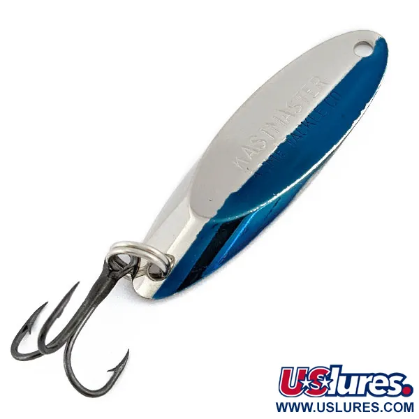 Vintage  Acme Kastmaster, 1/4oz nickel/blue fishing spoon #18479