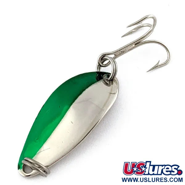 Vintage   Acme Little Cleo, 1/8oz nickel/green fishing spoon #18487