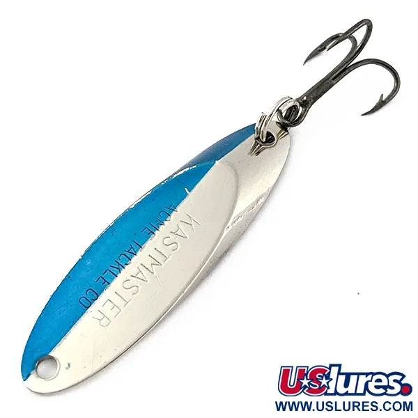 Vintage  Acme Kastmaster, 1/4oz nickel/blue fishing spoon #18514