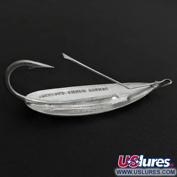 Vintage   Johnson Silver Minnow, 3/4oz silver fishing spoon #18519