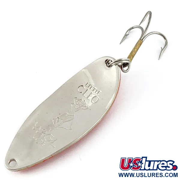 Vintage  Seneca Little Cleo (Hula Girl), 1/2oz nickel/orange fishing spoon #18537