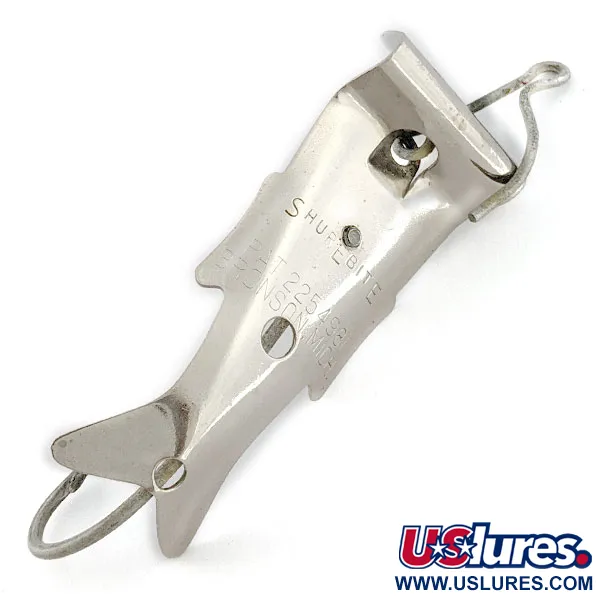 Vintage  Shurebite inc Shurebite Minnow weedless spoon, 2/3oz nickel fishing spoon #18582