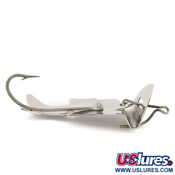 Vintage  Shurebite inc Shurebite Minnow weedless spoon, 2/3oz nickel fishing spoon #18582