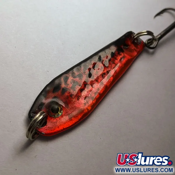 Vintage  Renosky Lures Renosky bloody jig spoon, 2/5oz red/black fishing spoon #18725