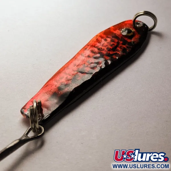 Vintage  Renosky Lures Renosky bloody jig spoon, 2/5oz red/black fishing spoon #18725