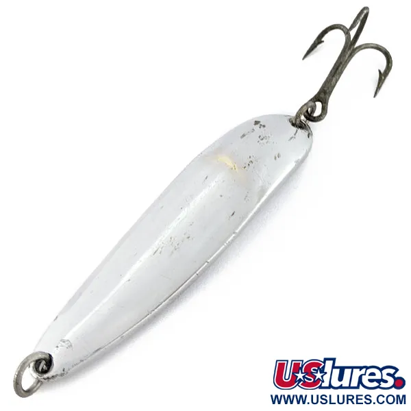 Vintage  Luhr Jensen Krocodile #4, 2/3oz nickel fishing spoon #18584