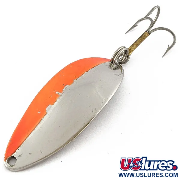 Vintage  Seneca Little Cleo (Hula Girl), 1/2oz nickel/orange fishing spoon #18622