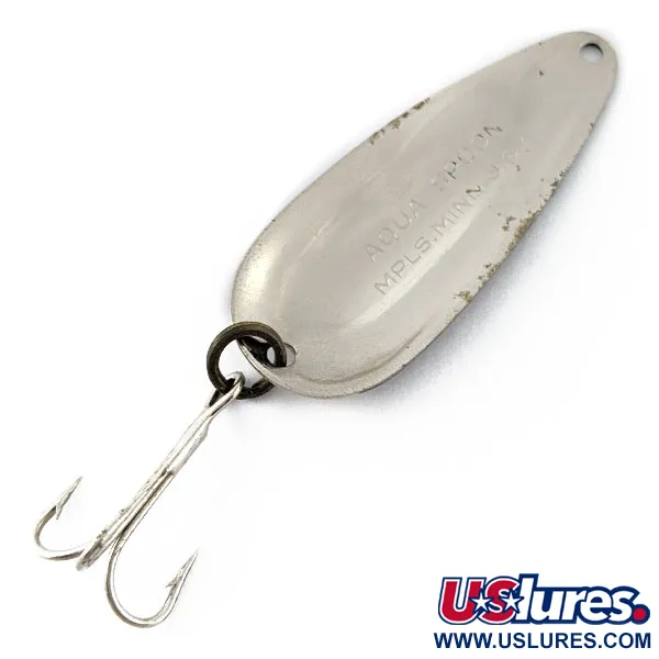 Vintage   Nebco Aqua spoon, 1/3oz black/white/nickel fishing spoon #18639