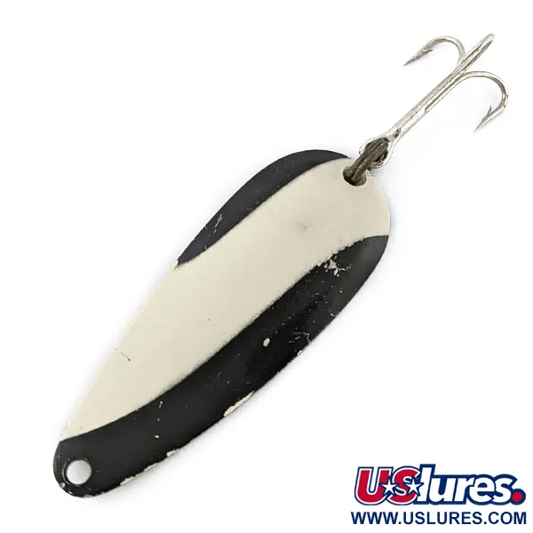Vintage   Nebco Aqua spoon, 1/3oz black/white/nickel fishing spoon #18639