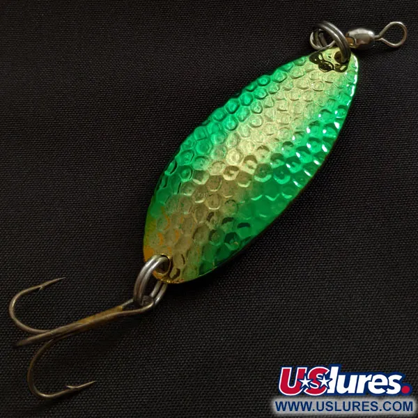 Vintage   Prime Lures Glory Spoon, 1/2oz gold/green fishing spoon #18657