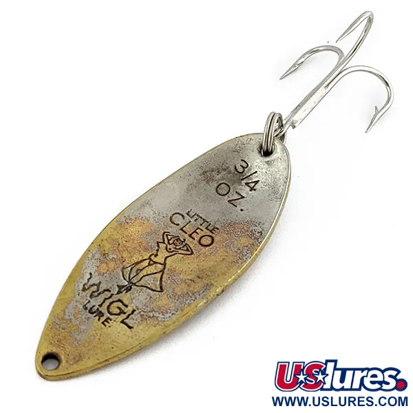 Vintage  Seneca Little Cleo (Hula Girl), 3/4oz nickel/brass fishing spoon #18669
