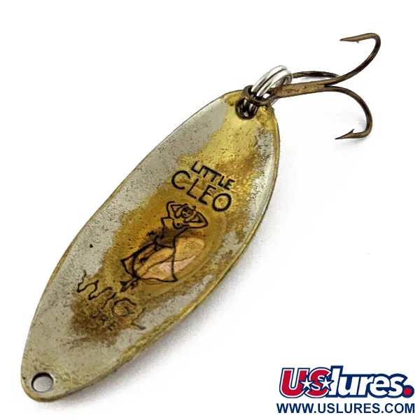 Vintage  Seneca Little Cleo (Hula Girl), 1/2oz brass/nickel fishing spoon #18677