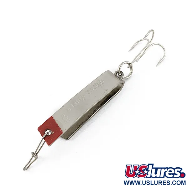 Vintage   Luhr Jensen Super-Duper 502, 3/32oz nickel/red fishing spoon #18679