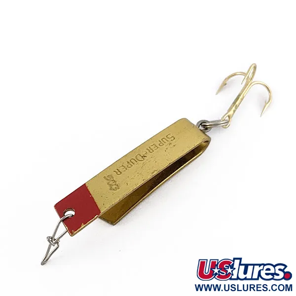 Vintage   Luhr Jensen Super-Duper 503, 1/8oz gold/red fishing spoon #18680