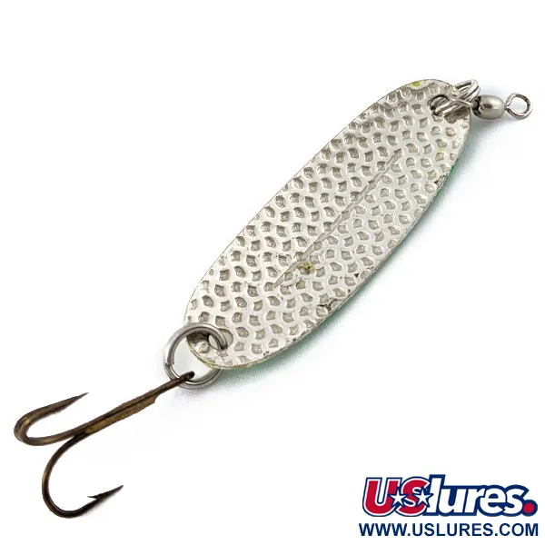 Vintage   Williams Wabler W40, 1/4oz silver/yellow/green fishing spoon #18692