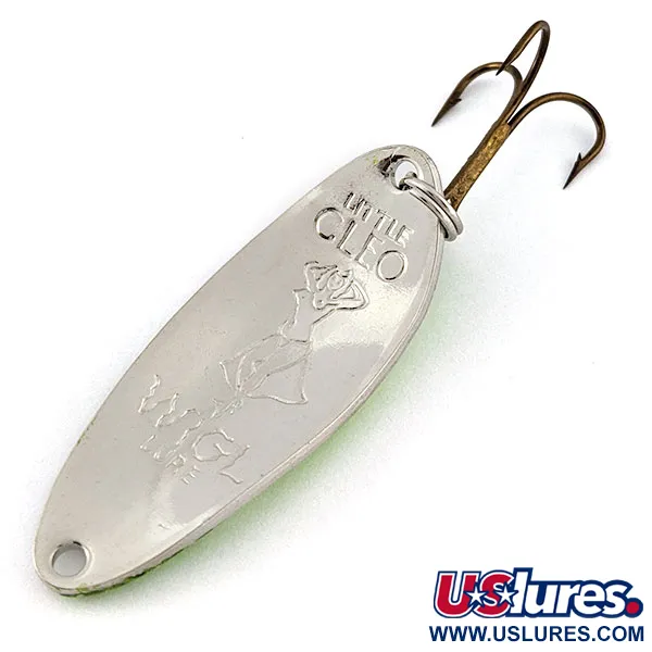 Vintage  Seneca Little Cleo (Hula Girl), 1/3oz nickel/green fishing spoon #18703