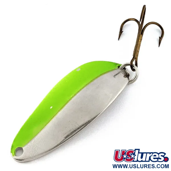 Vintage  Seneca Little Cleo (Hula Girl), 1/3oz nickel/green fishing spoon #18703