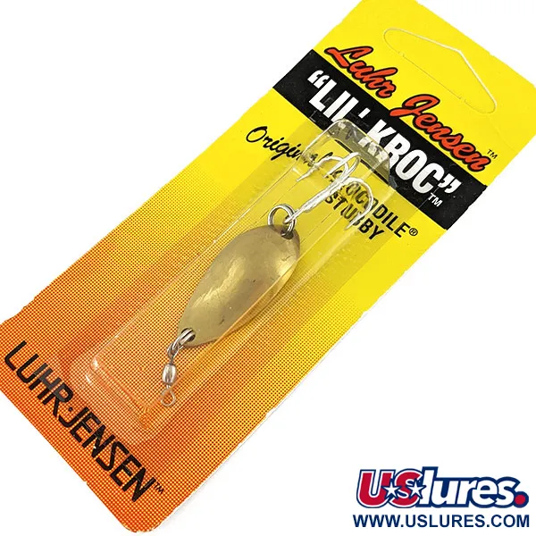  Luhr Jensen Lil' Kroc (Krocodile Stubby), 3/16oz gold fishing spoon #18727