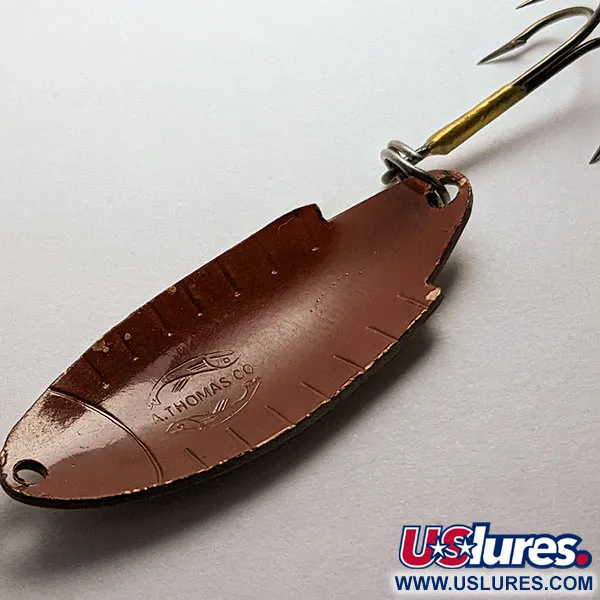 Vintage   Thomas Buoyant, 1/4oz yellow Red fishing spoon #18741