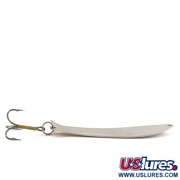 Vintage   Acme Flash-King Wobbler, 1/4oz nickel/orange fishing spoon #18744