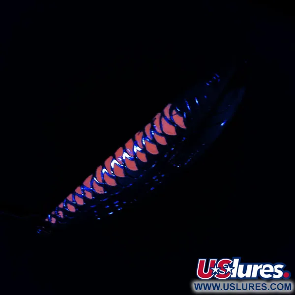 Vintage  Acme Side-Winder, 1/2oz gold/orange UV fishing spoon #18787