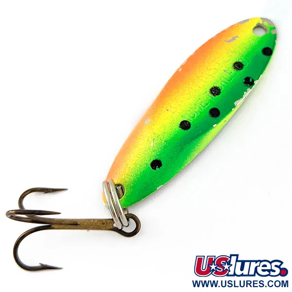 Vintage  Acme Kastmaster UV, 3/8oz fire tiger fishing spoon #18802