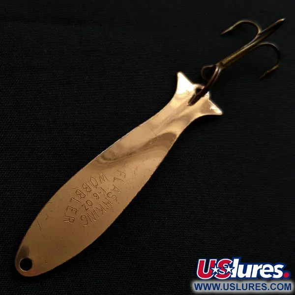 Vintage   Acme Flash-King Wobbler, 3/16oz copper fishing spoon #18811