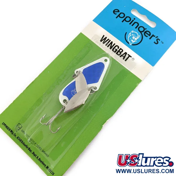   Eppinger Wingbat, 1/2oz white/blue hologram fishing spoon #20825