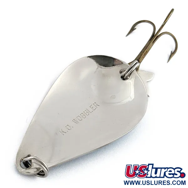 Vintage  Acme K.O. Wobbler, 3/4oz nickel/blue fishing spoon #18846