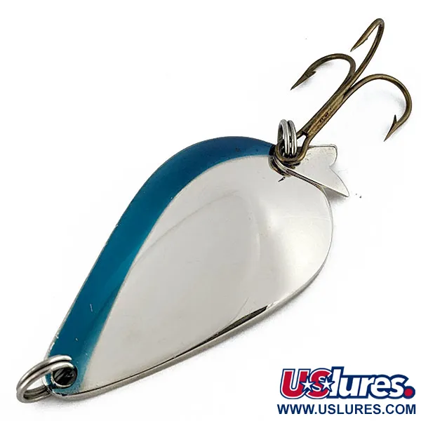 Vintage  Acme K.O. Wobbler, 3/4oz nickel/blue fishing spoon #18846