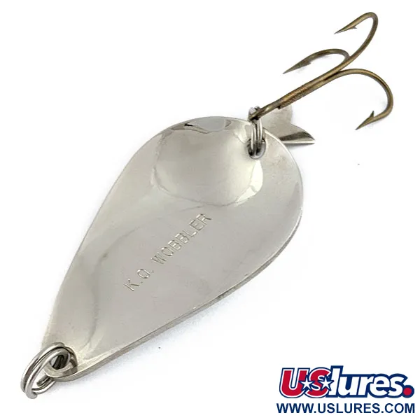 Vintage  Acme K.O. Wobbler, 3/4oz nickel/pearl fishing spoon #18855