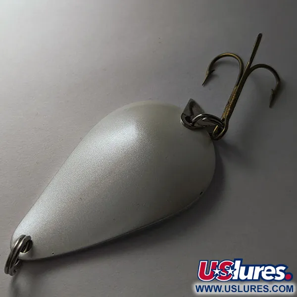 Vintage  Acme K.O. Wobbler, 3/4oz nickel/pearl fishing spoon #18855