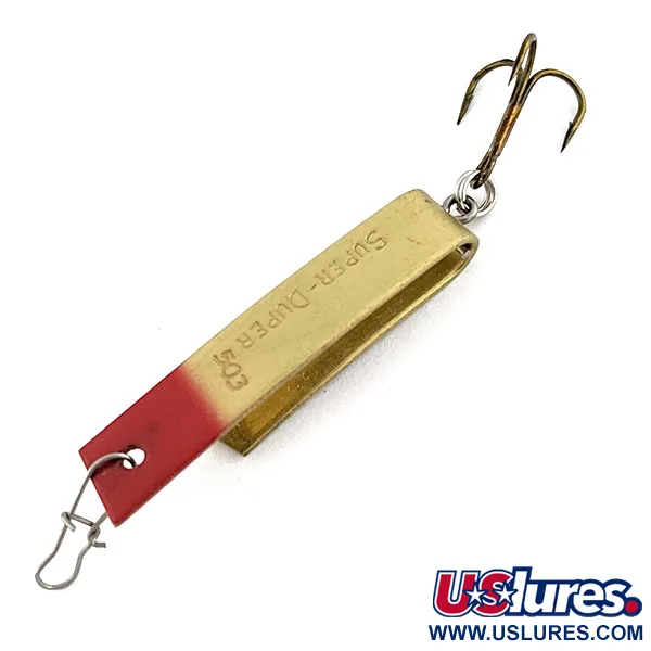 Vintage   Luhr Jensen Super-Duper 503, 1/8oz gold/red fishing spoon #18867